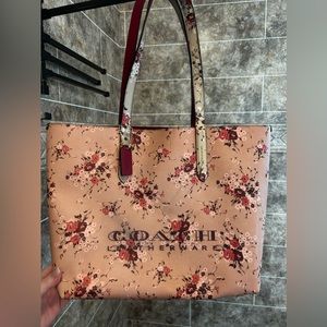 Coach Large pink floral tote
